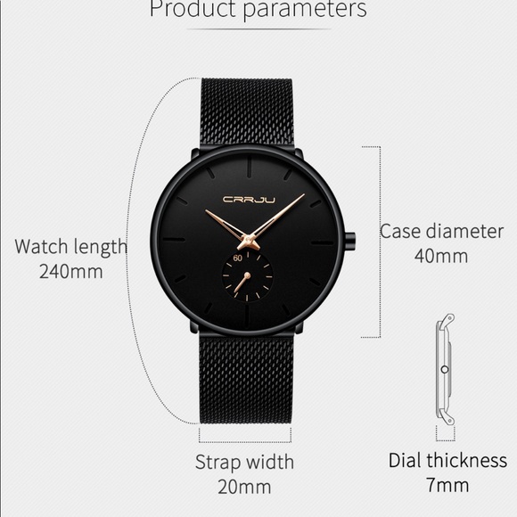 ⌚️New Men Mesh Steel Waterproof Sport mens Watch - Picture 4 of 5